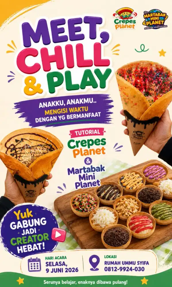 Lowongan pekerjaan jualan keliling crepes atau martabak mini