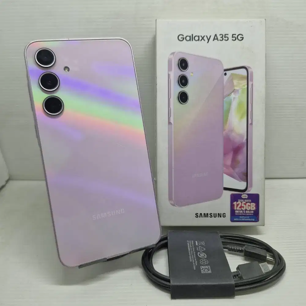 FULLSET SAMSUNG GALAXY A35 5G 8/256 LILAC EX SEIN SIAP PAKAI