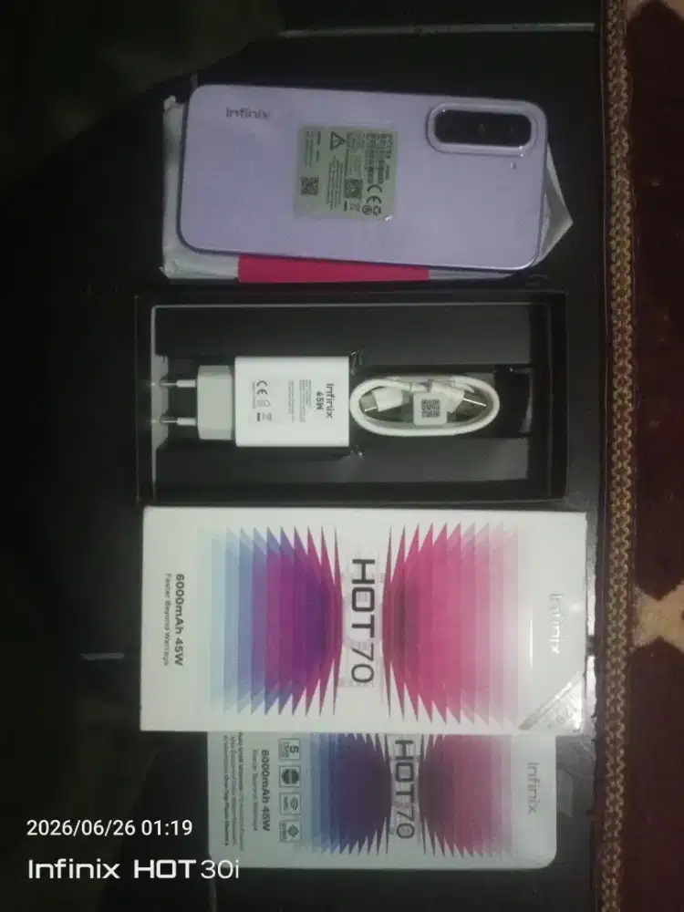 Infinix hot 70 8/128 new open box saja