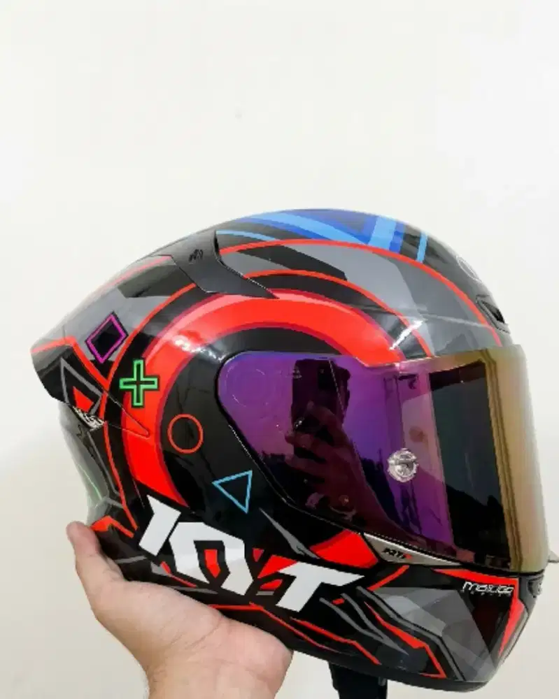 Helm KYT TTC Gamer Full Face Ori + Visor Iridium gold Ganteng
