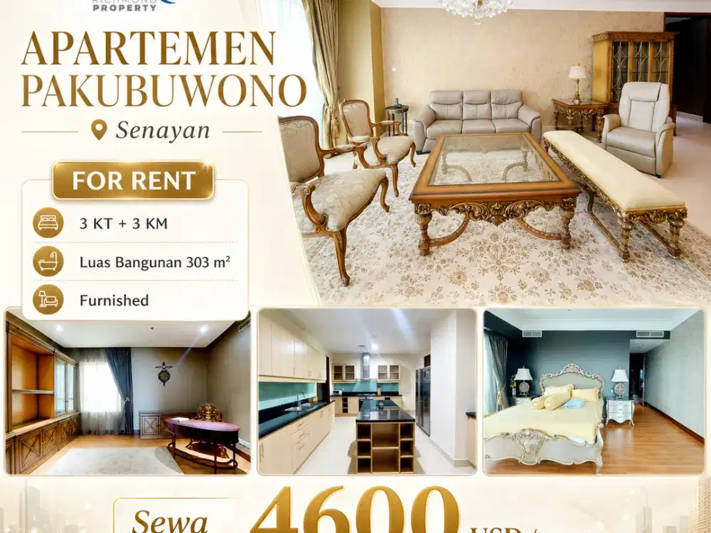 Pakubuwono Basswood 303 m² — 21st Floor Luxury Unit, Only USD 4,600/month Book Now
