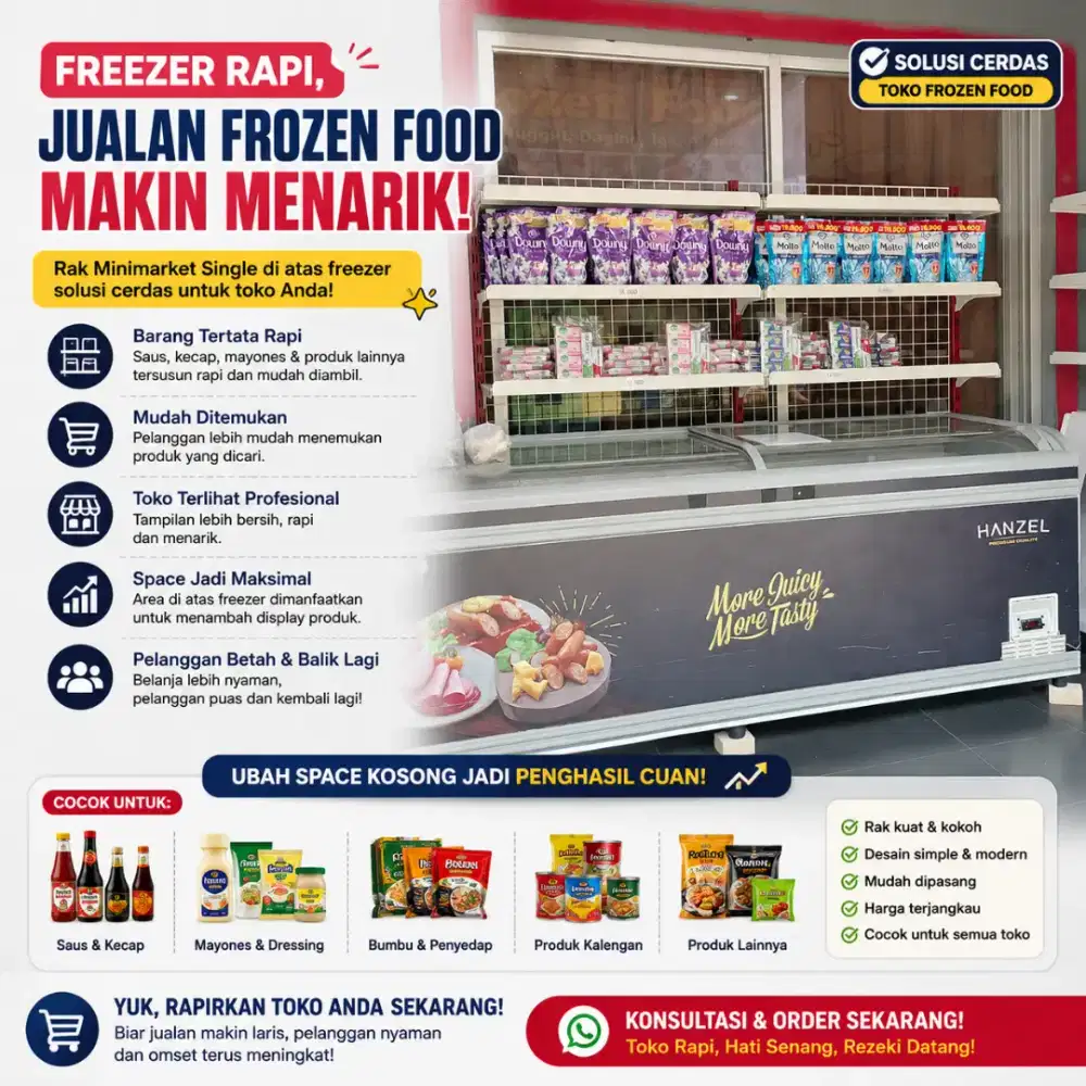 Rak minimarket untuk Toko Frozen Food