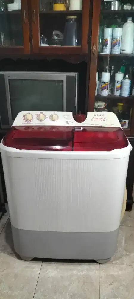 Mesin cuci 2 tabung Sharp 8,5kg normal, Bekasi Utara