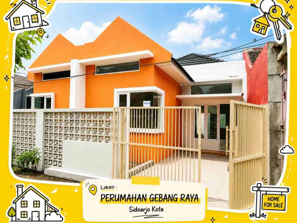 Sidoarjo Kota | Jual Rumah 90 m² Perumahan Gebang Raya Lingkar Timur SMK Telkom Sidoarjo Candi RSUD