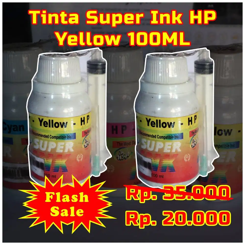 Flash Sale - Refill Tinta Super Ink HP Yellow 100ML
