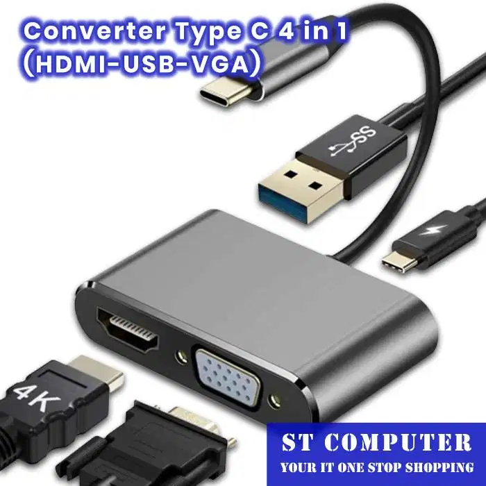 Converter Type C 4 in 1 (HDMI-USB-VGA)