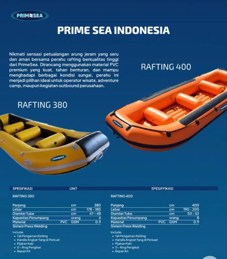 Perahu Karet Rafting Kapasitas 8 Dan 10 Orang Murah Perahu Rafting