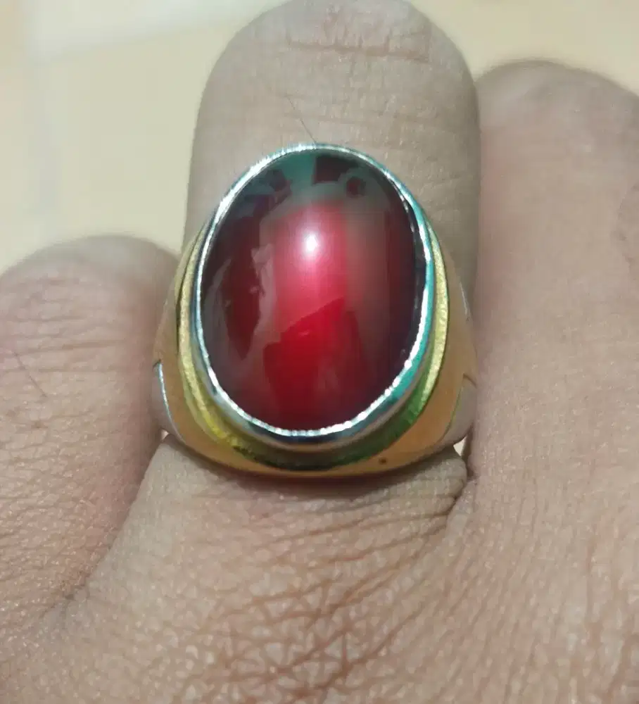 Baru cincin natural red garnet, bisa BT kenari paud, jalak nias dll