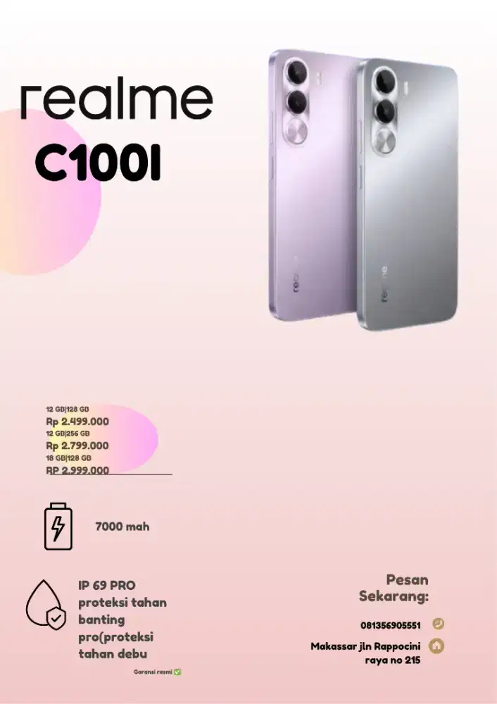 PROMO REALME C100I 4+8/128 FREE TAS