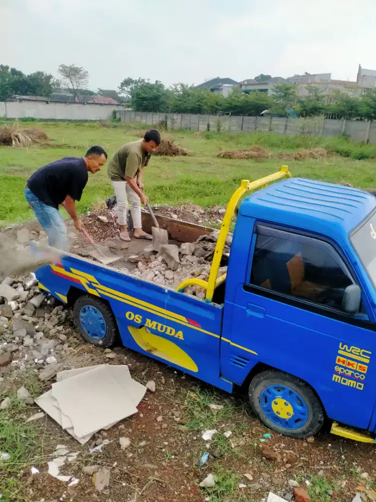 Jasa angkut & buang brangkal puing barangkal sampah daun orabotan dll
