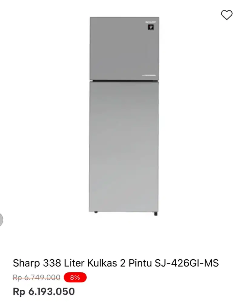 KULKAS SHARP 2 PINTU SJ-426GI-MS