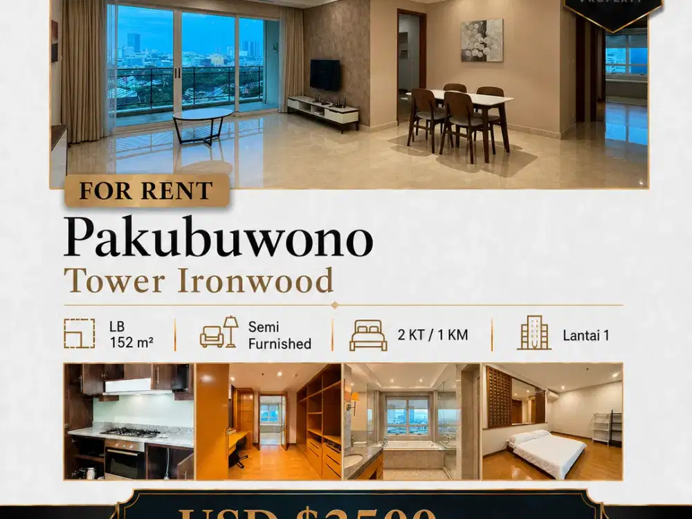 Pakubuwono Ironwood for Rent — Exclusive 152 m² Ground Floor Unit, Only USD 2,500/month Book Now!!