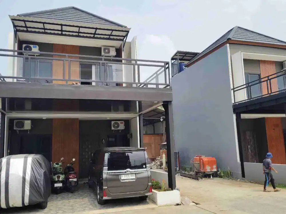 Cluster mewah Akses jalan 2mobil pinggir jalan raya utama kampung sawah KPR dibantu sampai Akad