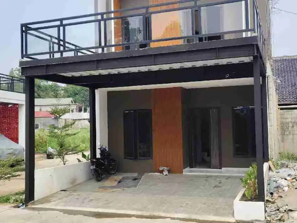 Hunian asri pinggir jalan raya utama kampung sawah Akses lebar 2mobil dekat tol Jatiwarna