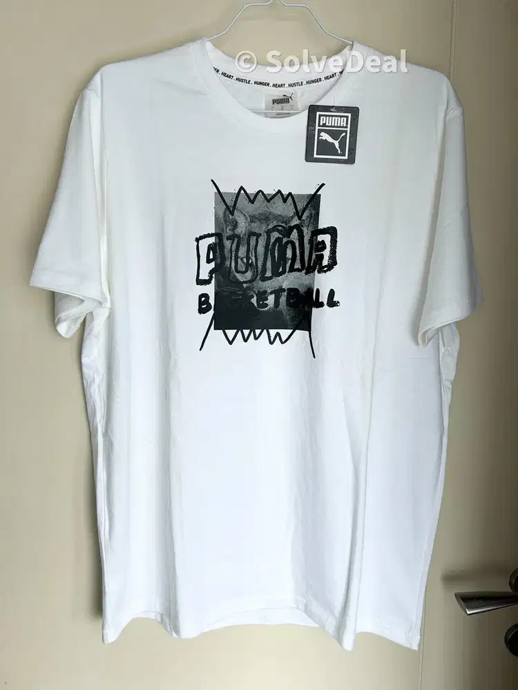Kaos Puma Hoops Basketball Tee White Original