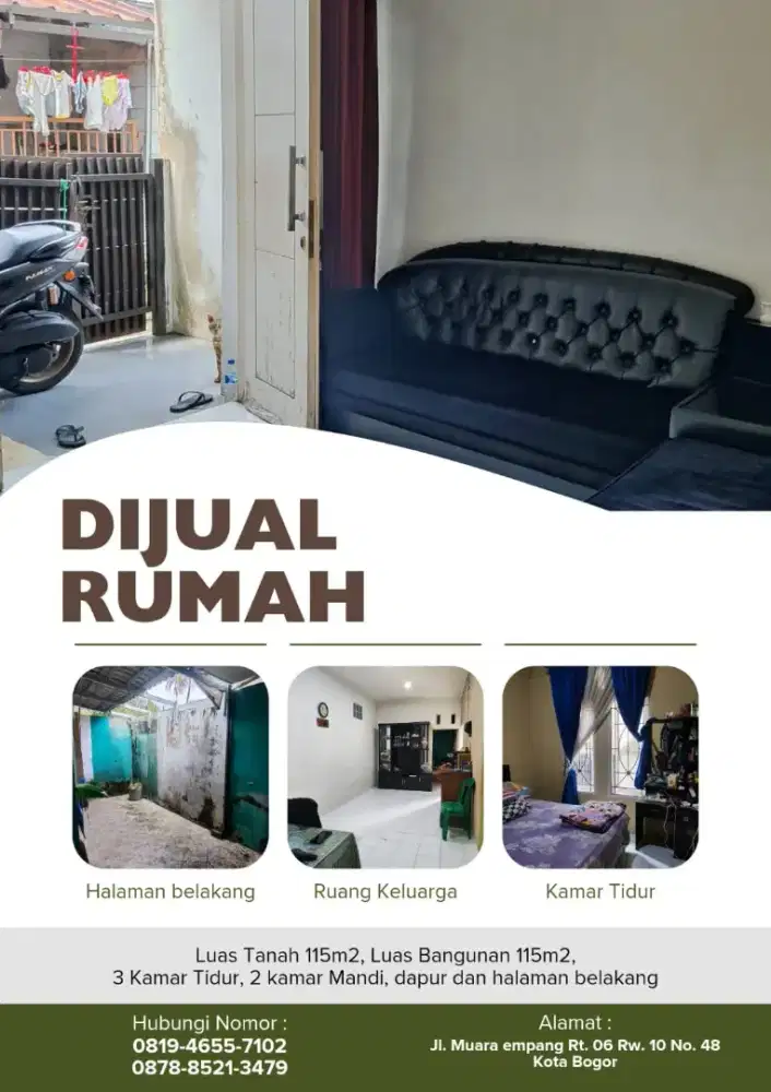 Rumah Murah Kamar 3 daerah Empang Bogor