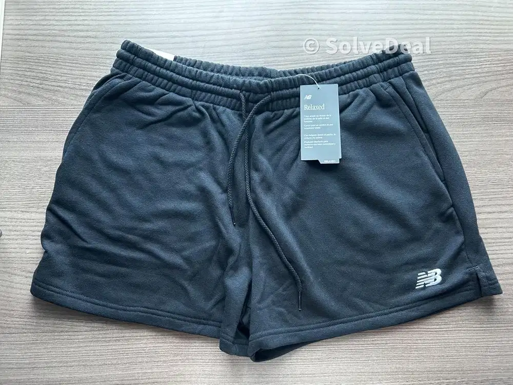 Celana New Balance French Terry Women Short Black Celana Pendek Wanita