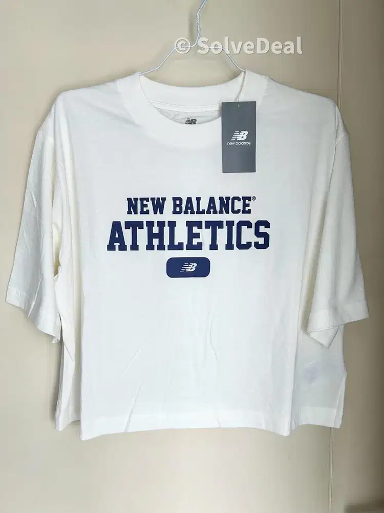 Kaos New Balance Heritage Relaxed Womens T Shirt White Kaos Wanita