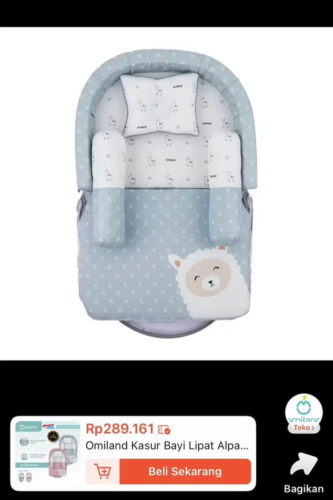 Kasur Bayi Omiland warna biru