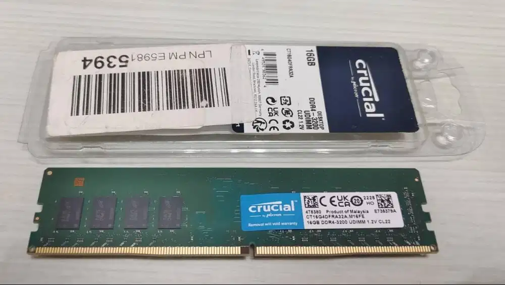 RAM PC CRUCIAL 16GB DDR4 3200MHz LONGDIMM PC CL22 - ORIGINAL