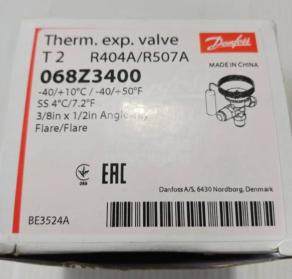 Therm Expansion Valve Danfoss T2 068Z3400 R404A / R507A