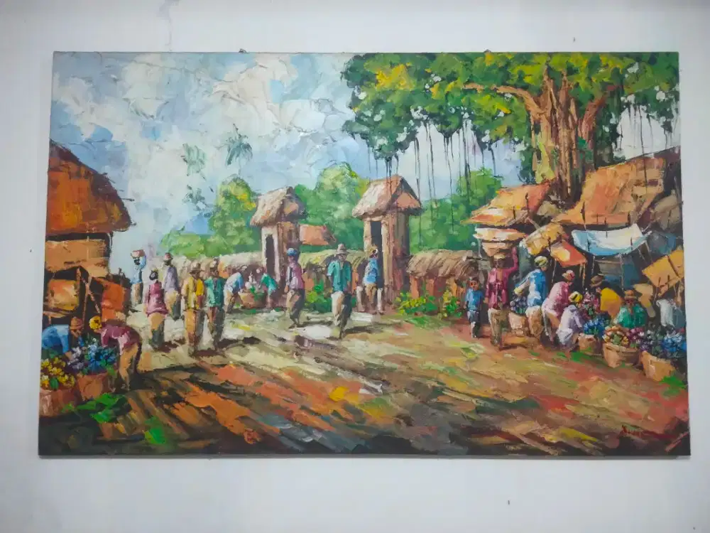 Lukisan asli tentang pasar tradisional