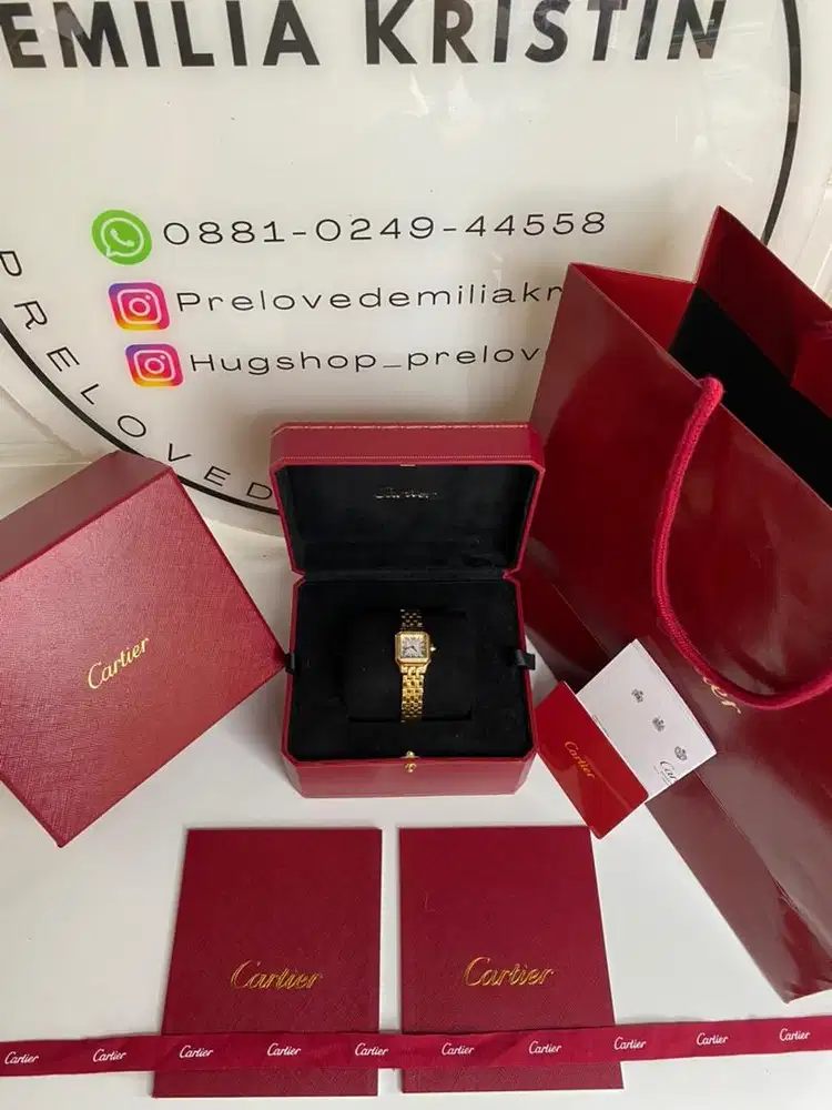 Preloved th 2023 Panthère DE CARTIER WATCH Small Gold Authentic