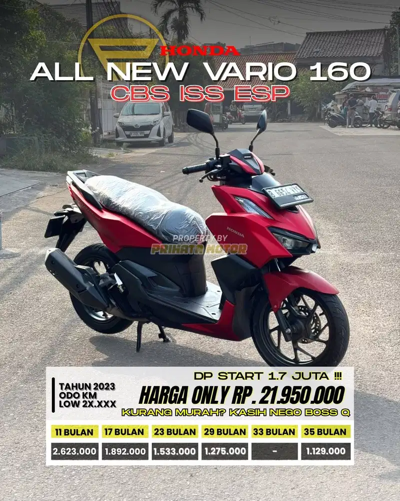CREDIT DP MULAI 1.7 JUTAA VARIO 160 CBS ISS ESP 2023 !!!