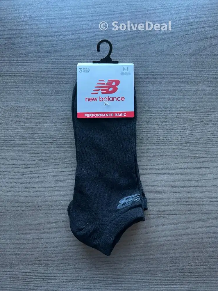 Kaos Kaki New Balance Performance Flat Knit No Show 3 Pair Socks