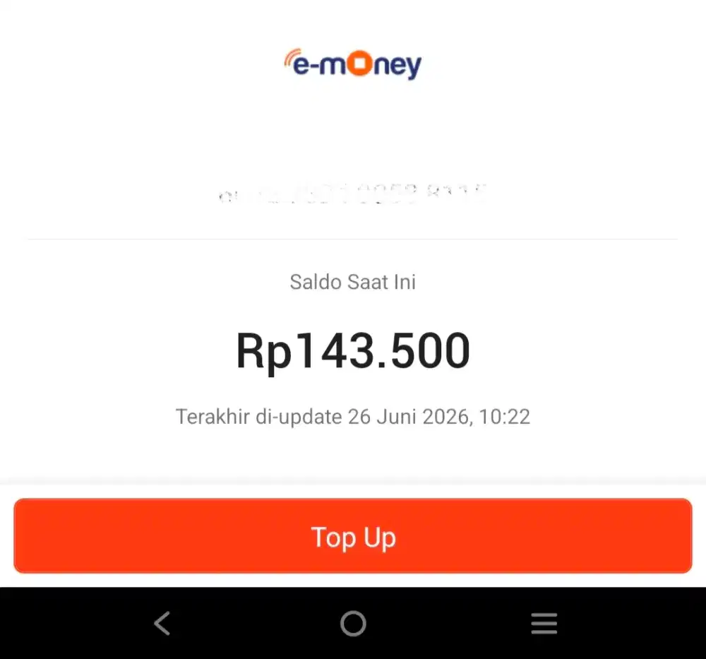 Jual Cepat lagi,,E-Money (Mandiri)  Saldo: 143rb
