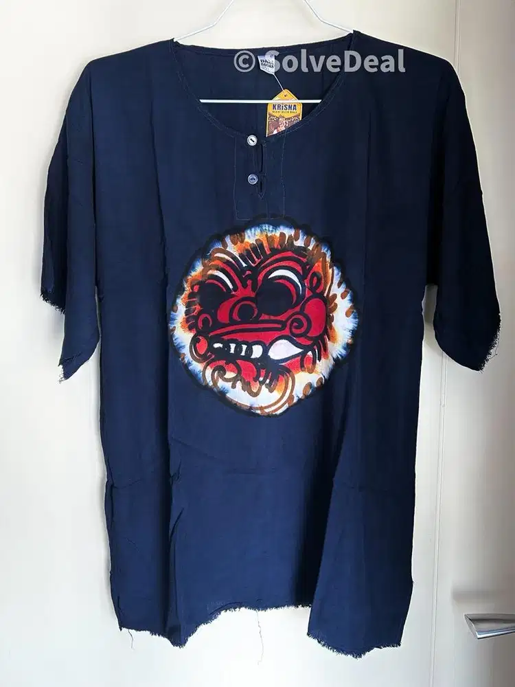 Kaos Barong Bali Navy Biru Kaos Motif Barong