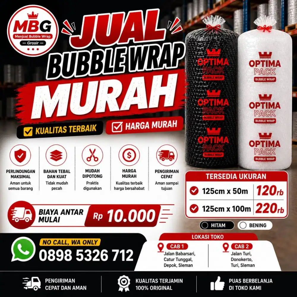 Bubble Wrap Murah Bening dan Hitam