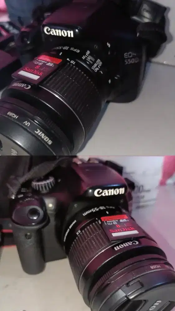 Jual Canon eos 550d +lensa kit+memory card Sandisk 8 GB
