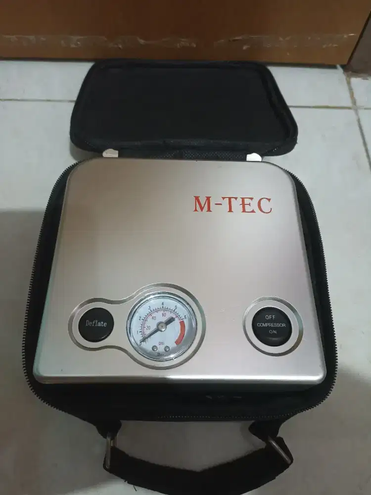 M-TEC mini air compressor silver pompa ban elektrik 12V