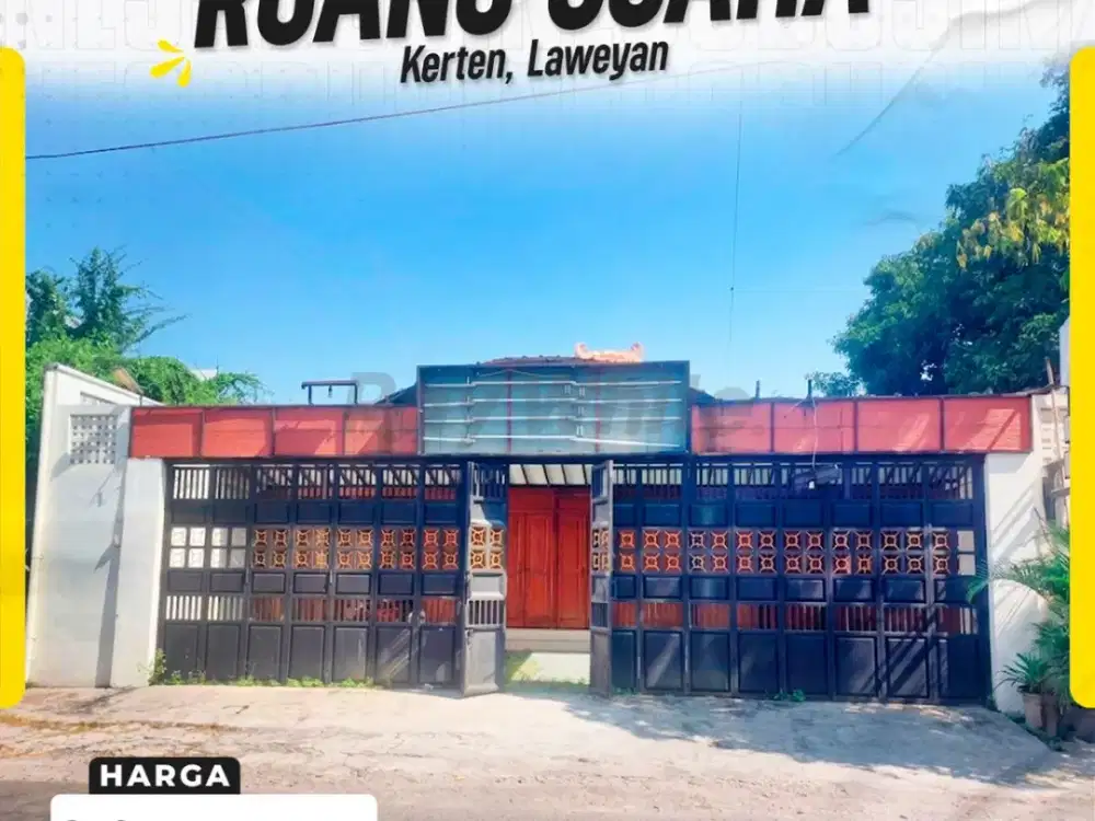 Dijual Ruang Usaha Strategis Luas Lebar Depan 12m Hadap Timur Sangat Prospektif di Jl. Pisang Kerten Laweyan Surakarta