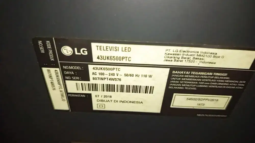 Smart TV LG . 43 INCH