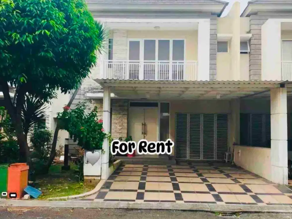 Rumah Disewakan Didalam Cluster dengan 4 KT Carport 2 Mobil di Summarecon Bekasi