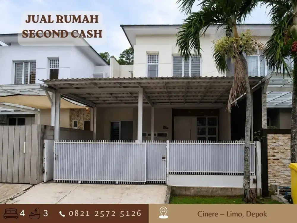 Rumah 2Lantai LT105 DIJUAL CASH dekat Tol Brigif di Cinere Limo Depok