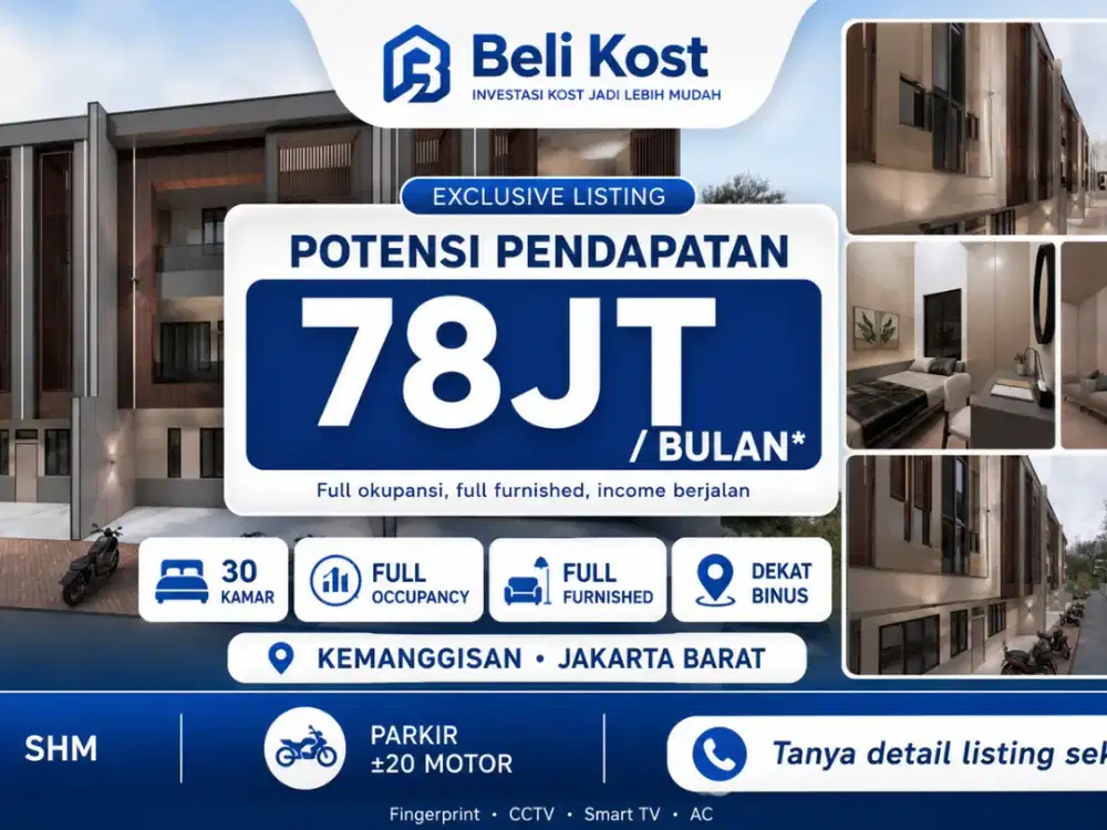 DIJUAL CEPAT KOSAN TOMANG-KEMANGGISAN JAKARTA BARAT