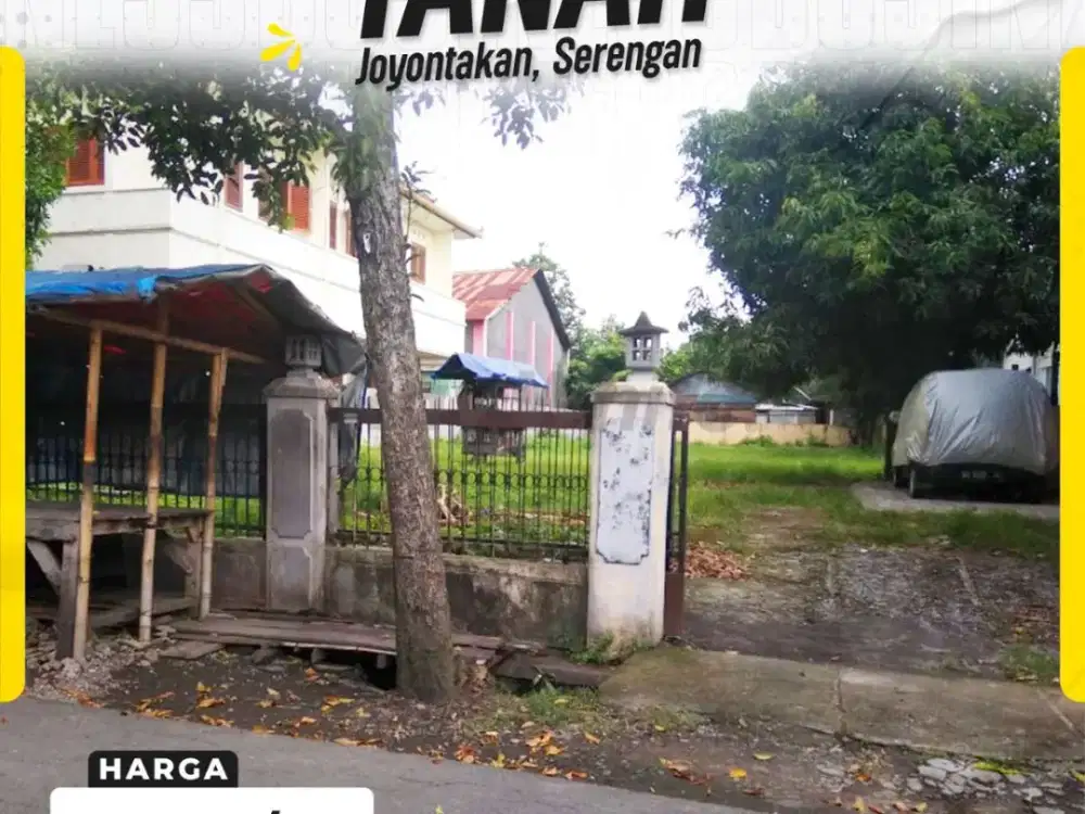 Tanah Kavling Pekarangan Siap Bangun Hadap Timur Strategis di Joyontakan Serengan Surakarta