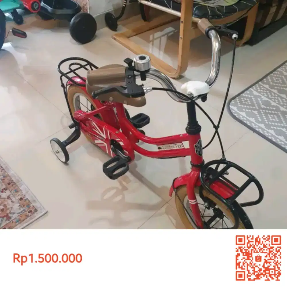 SALE NETT BEST PRICE Sepeda Anak London Taxi 12in merah preloved mulus