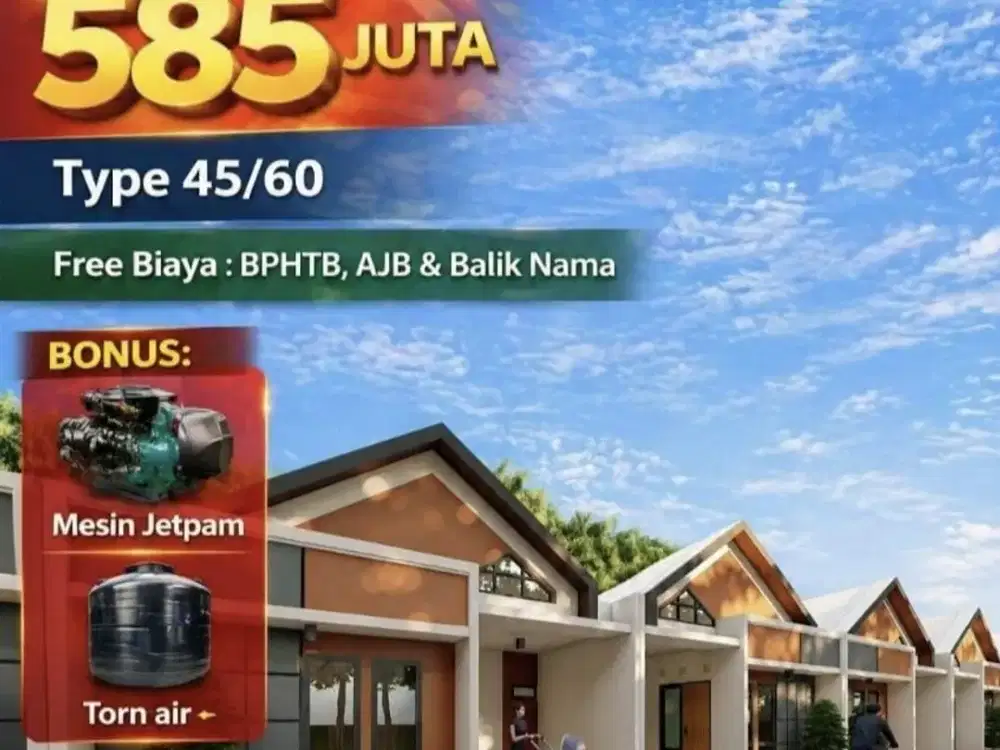 Rumah cluster baru cuma 500jt-an dekat kantor walikota, 7 km ke stasiun Sudimara