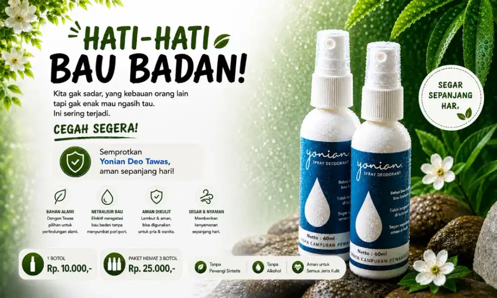 Grosir Deodoran Tawas Alami Anti Bau Badan, Reseller Untung Hingga 40%
