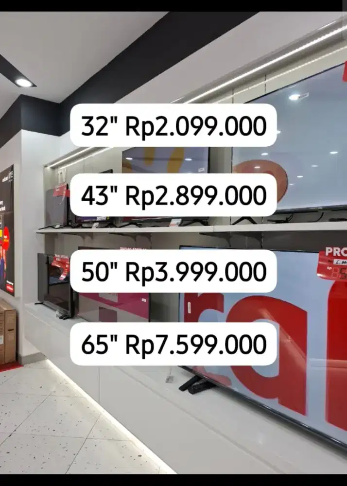 Promo TV 43 inc cuma 2,9. Cicilan tanpa dp