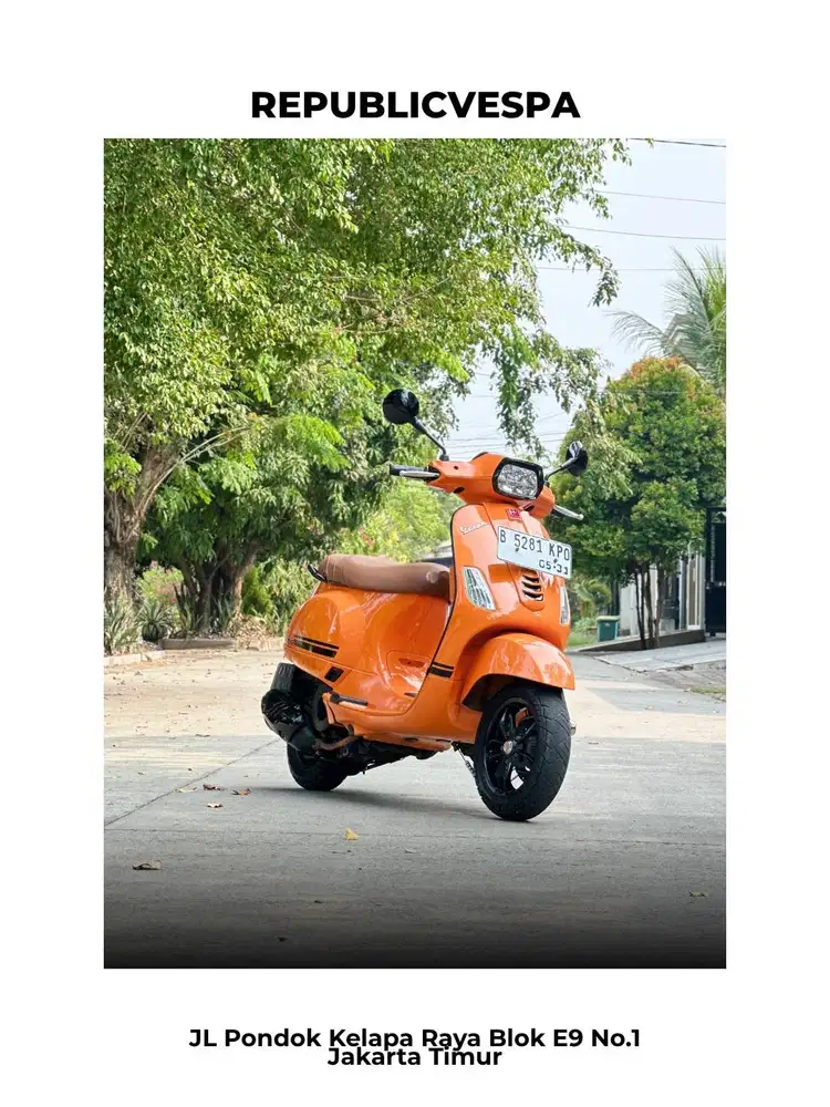 TERMURAH PIAGGIO VESPA S125 IGET FACELIFT TH 2021 ORANGE TRAMONTO