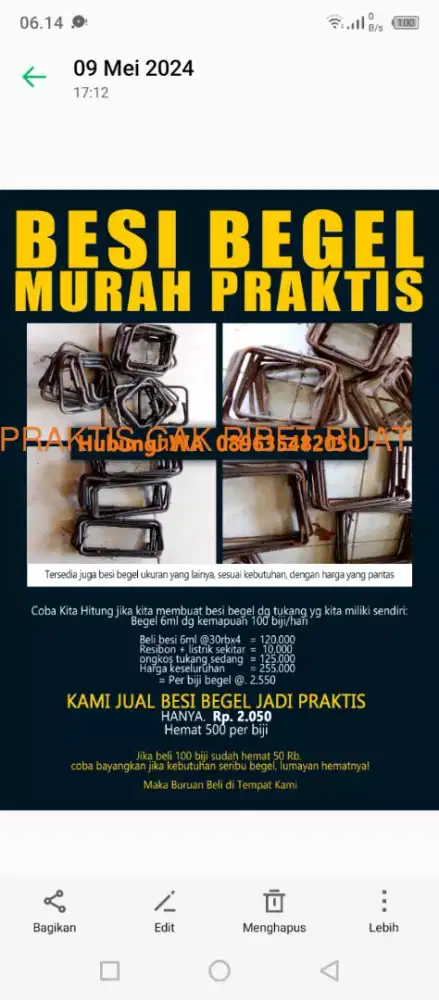 Bahan Besi Begel
