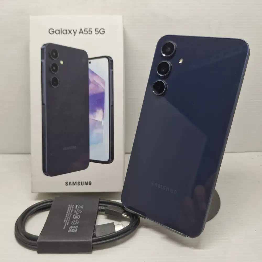 MULUS NO MINUS! SAMSUNG GALAXY A55 5G 12/256 NAVY FULLSET SEIN RESMI