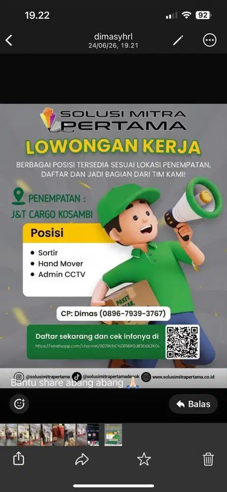 Lowongan Kerja Admin Dan Operator Mover