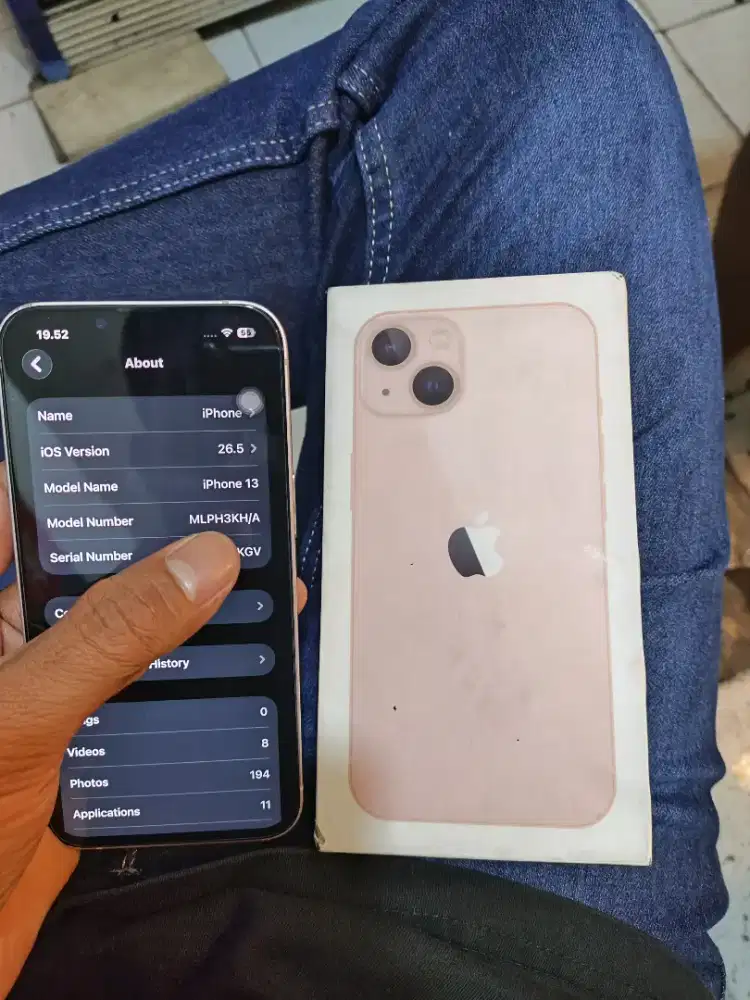 iphone 13 pink inter All operator Full set Minus pemakaian battre awet