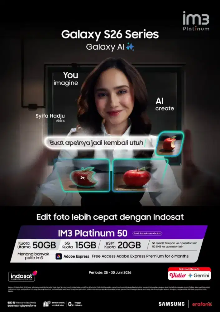 Samsung s26 free kuota Indosat